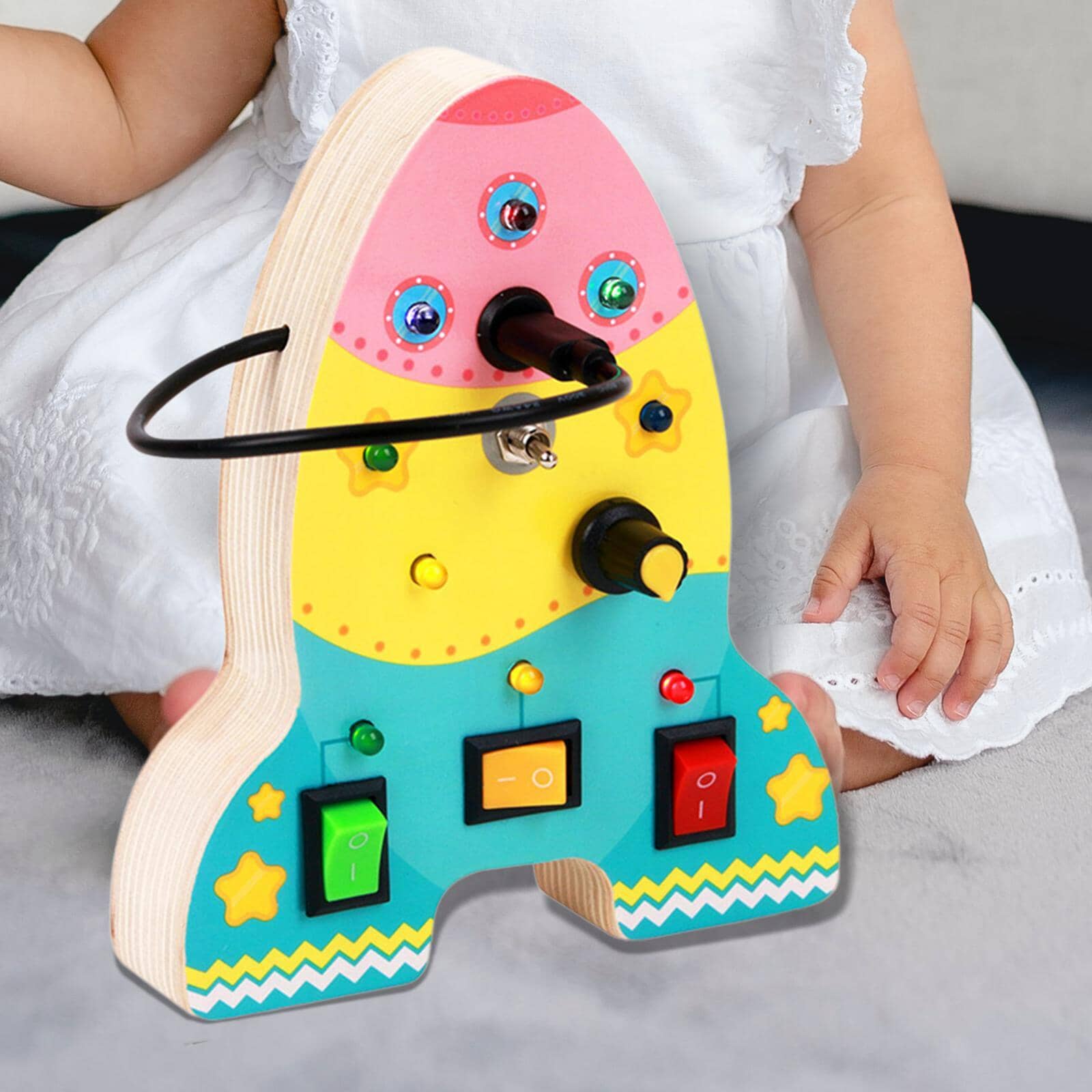 Tableau Montessori - BusyBoardCircuit™ - Fusée - Douceur d'Ange