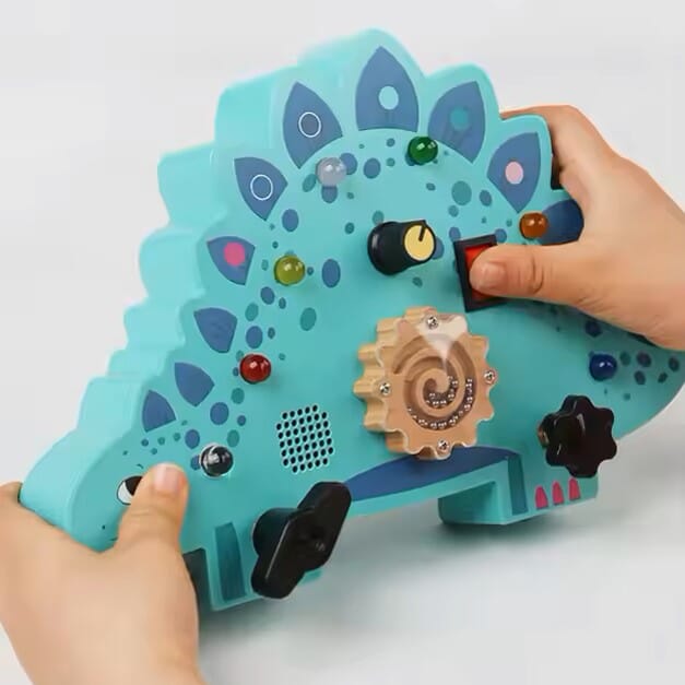 Tableau Montessori - BusyBoardCircuit™ - Stégosaure - Douceur d'Ange